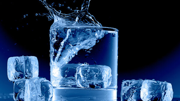 Wallpaper Glass, Ice, Desktop, With, Water, Cubes, Cube
