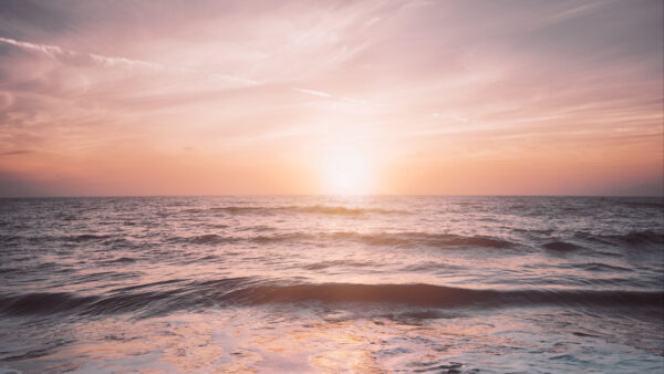 Wallpaper Ocean, Clouds, Waves, Nature, Sky, White, Sunbeam