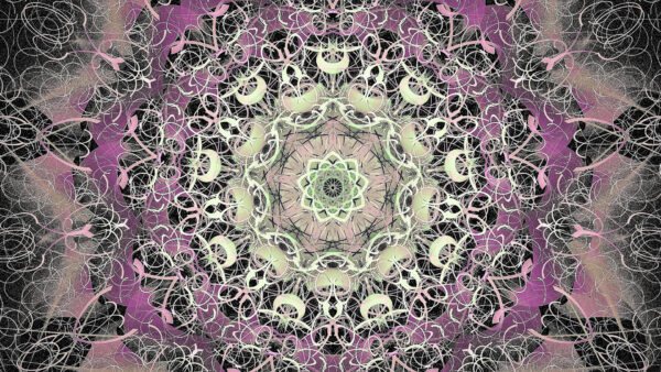 Wallpaper Purple, Black, Art, Pattern, Lamp, Circle, Abstract, Green