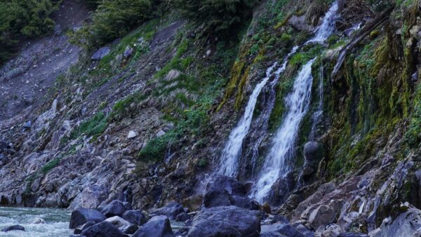 Wallpaper Grass, Desktop, Mobile, Stream, Background, Forest, Rocks, Waterfall, Nature, Stones, River, Bushes