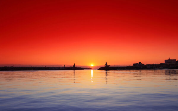 Wallpaper Sunset, Port