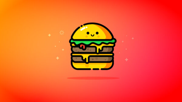 Wallpaper Cute, Burger, Cheeese, Double