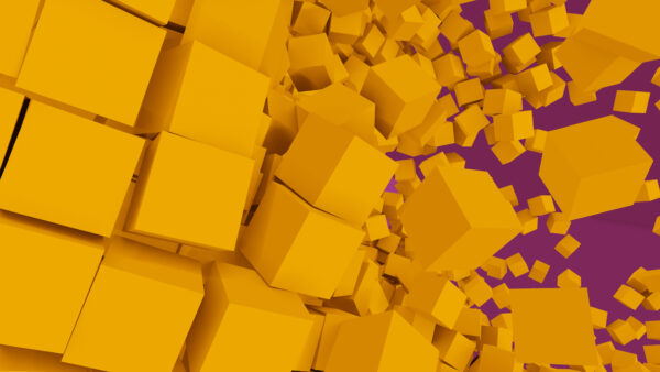 Wallpaper Art, Digital, Geometry, Cube, Abstract, Yellow, Desktop