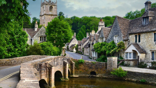 Wallpaper England, Castle, Europe, Combe, Village