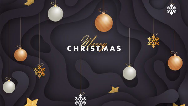 Wallpaper Christmas, Merry, Snowflake, Word, Bauble, With, Desktop