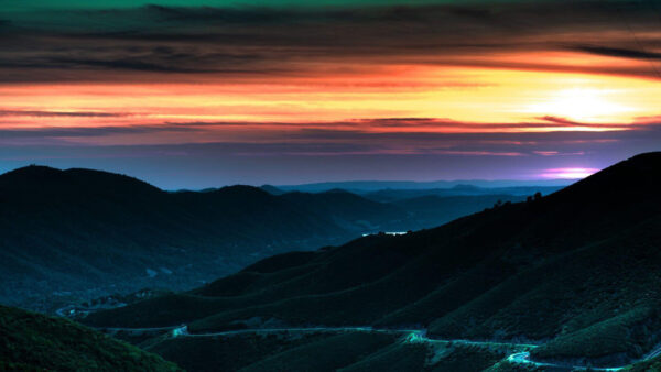 Wallpaper Sunset, Mountain, During, Evening, Desktop
