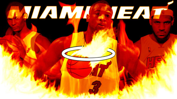 Wallpaper Basketball, Background, Players, Desktop, Fiery, Sports, Miami, Black, Heat