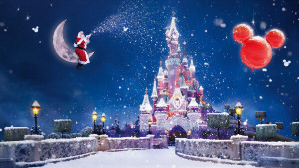 Wallpaper Santa, Disney, Moon, Claus, Sitting, Background