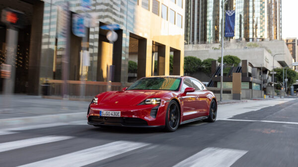 Wallpaper Porsche, GTS, Red, Sport, Cars, Turismo, Taycan