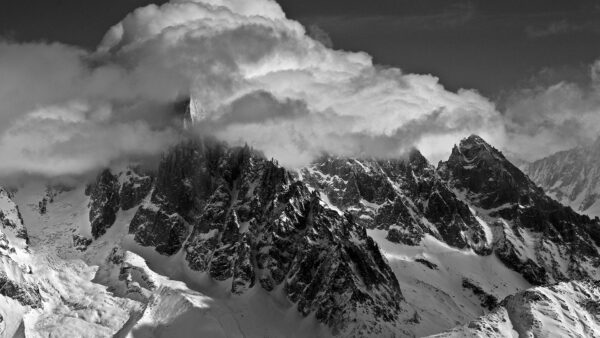 Wallpaper Cloudy, Mountain, White, Sky, Desktop, Under