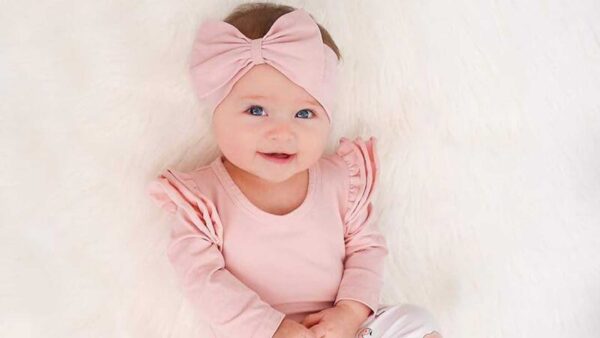 Wallpaper Dress, White, Pink, Headband, Down, Baby, Cloth, Lying, Girl, And, Cute, Wearing, Child
