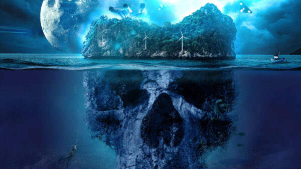 Wallpaper Skull, Mystery, Island