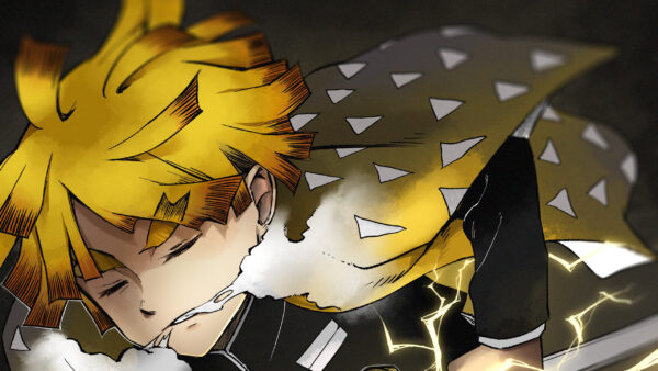 Wallpaper Zenitsu, Agatsuma, Desktop, Anime, Slayer, Demon, With, Yellow, Hair