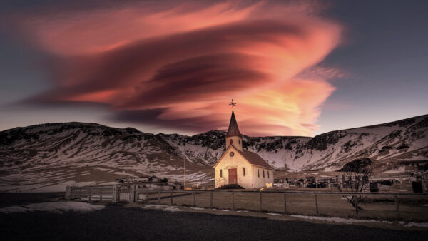 Wallpaper Mountains, Middle, Church, Nature, The, Snow, Covered