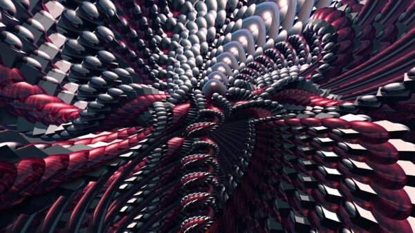 Wallpaper Abstract, Red, Pattern, Dark, Desktop, Black, Shapes, Mobile, Fractal, Abstraction