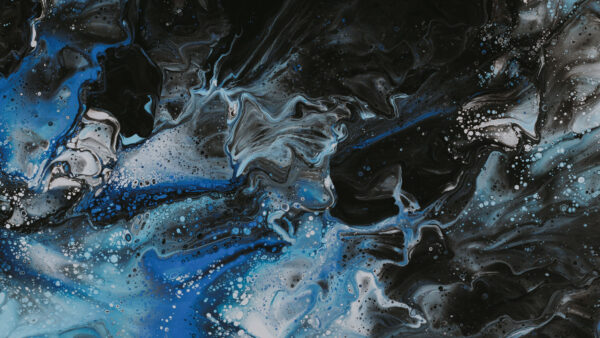 Wallpaper Black, Paint, Mobile, Desktop, Abstract, Mixing, Stains, Blue