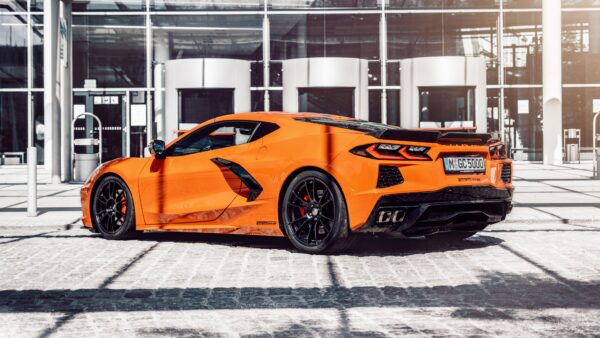 Wallpaper Geiger, Cars, 2021, Orange, Corvette, Chevrolet