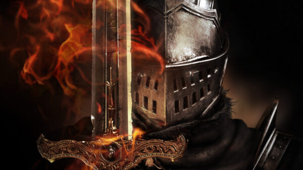 Wallpaper Dark, With, Souls, Fire, Games, Warrior, Desktop, Sword