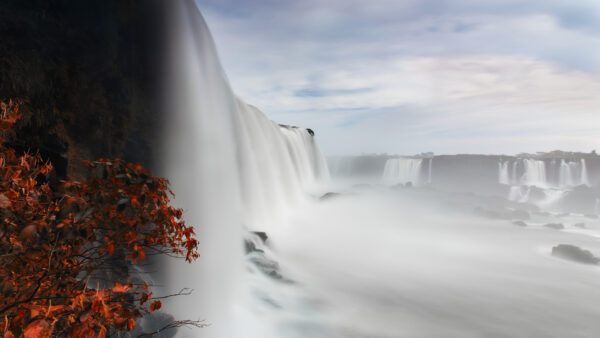 Wallpaper Under, Blue, Beautiful, Iguazu, Nature, Sky, Falls