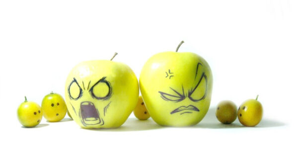 Wallpaper Funny, Face, White, Background, Drawing, Fruits