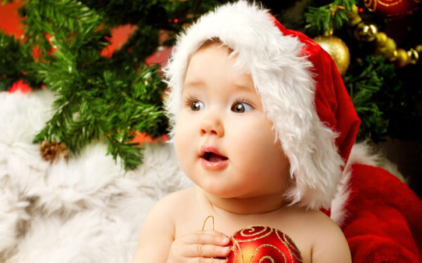 Wallpaper Adorable, Baby, Santa, Cute