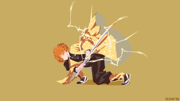 Wallpaper Yellow, With, Background, Agatsuma, Desktop, Demon, Zenitsu, Anime, Dark, Slayer