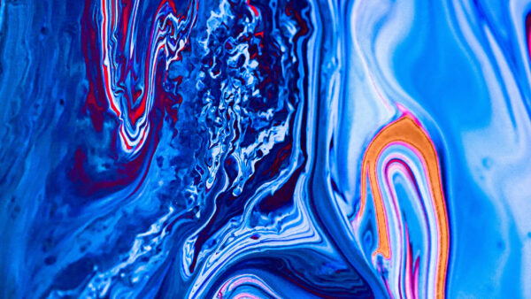 Wallpaper Fluid, Blue, Desktop, Stains, Liquid, Abstract, Paint, Art