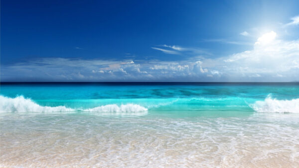 Wallpaper Blue, Sky, Scenery, Mobile, Under, Beautiful, Waves, Beach, Desktop, Nature