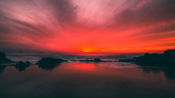 Wallpaper Beach, Nature, Desktop, Under, Sea, Sky, Mobile, During, Colorful, Clouds, Sunset