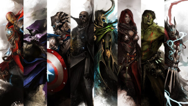 Wallpaper Captain, Man, Movies, Loki, Hulk, Hawkeye, Iron, Nick, Fury, Desktop, America