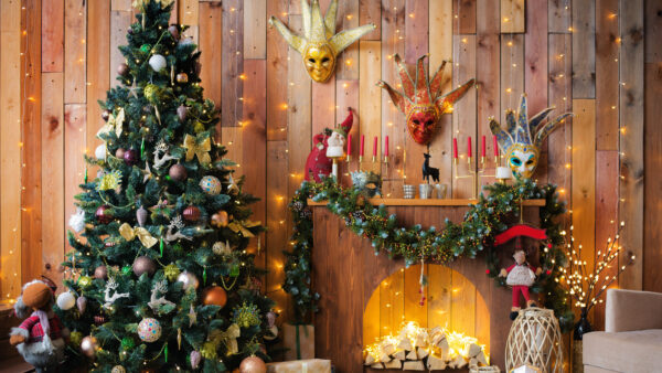 Wallpaper Tree, Desktop, Christmas, Mobile, Fireplace, Decoration, Balls, Ornaments