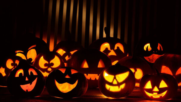 Wallpaper Face, Lights, Halloween, Pumpkin, Horrible