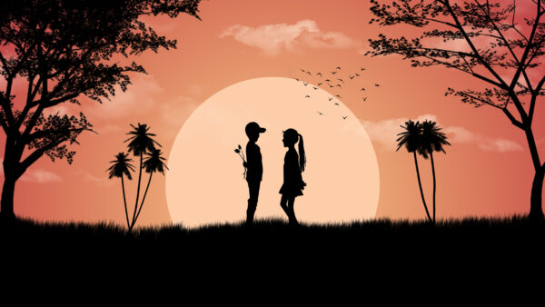 Wallpaper Cute, Sunset, Boy, Love, Girl