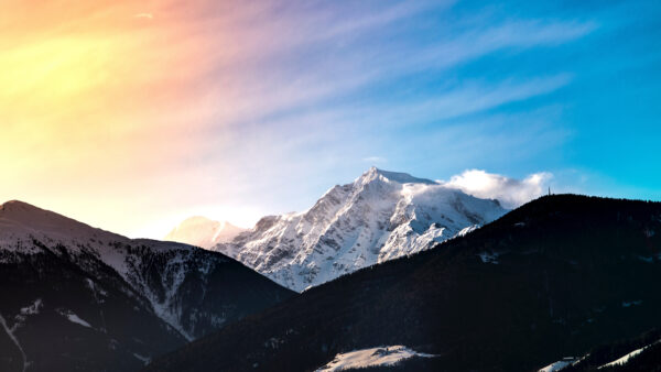 Wallpaper Sunset, Mountains