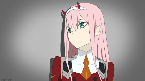 Wallpaper Desktop, Pink, With, Zero, Hair, Hiro, Two, Anime, Darling, Gray, FranXX, Background