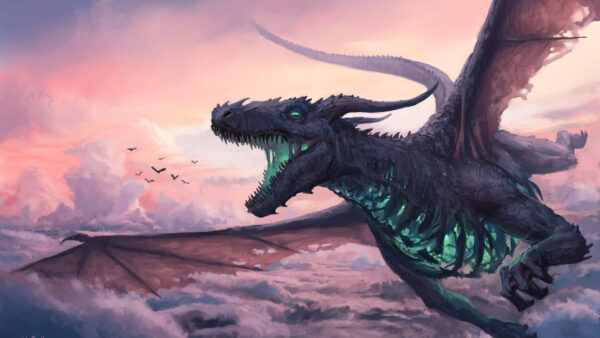 Wallpaper Desktop, Fantasy, Sky, Above, Dragon, Flying, Dreamy