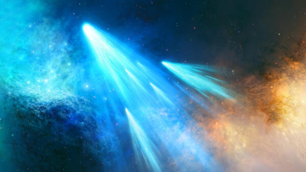 Wallpaper Space, Orange, Blue, Stars, Light, And, Desktop