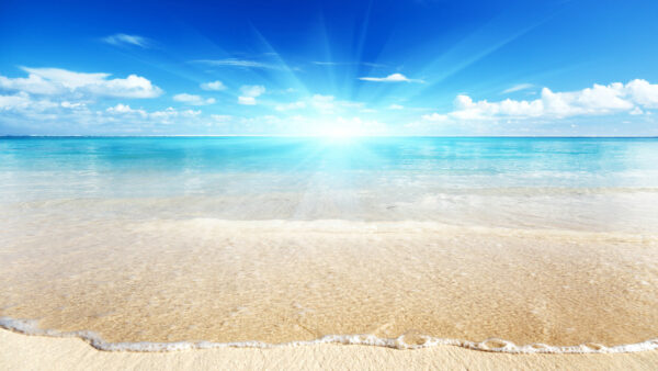 Wallpaper Desktop, Sunbeam, Beach, Water, With, Clear