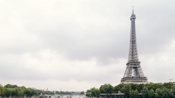 Wallpaper Clouds, With, Eiffel, Background, Travel, Side, Gray, Paris, Desktop, Tower