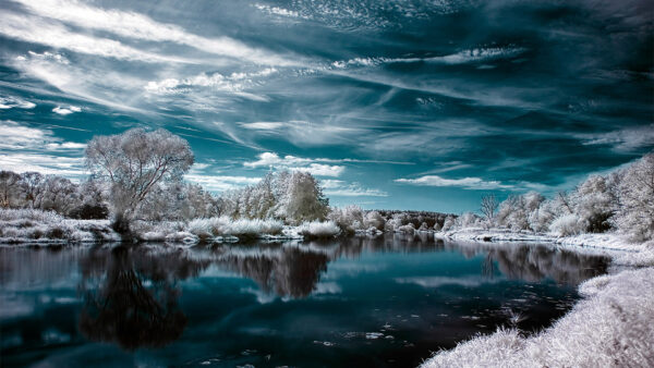 Wallpaper Nature, Lake, During, Winter, Sky, Water, Desktop, Reflection