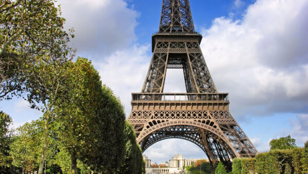 Wallpaper Clouds, With, Desktop, Travel, Blue, And, Eiffel, Sky, Paris, Tower, Background
