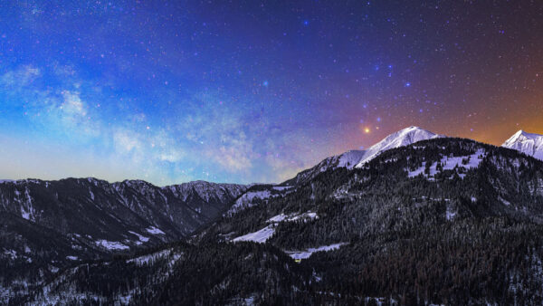 Wallpaper Nature, Way, Stars, Mountains, Milky