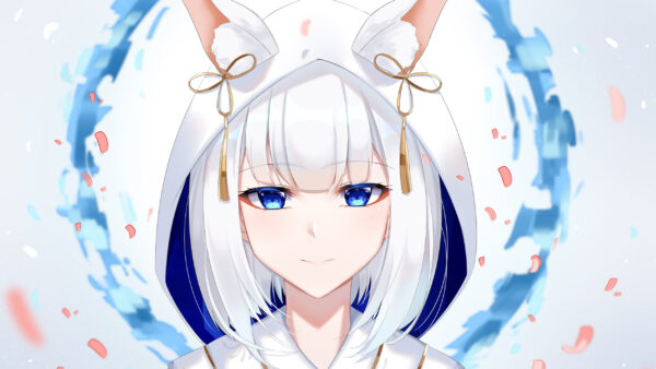 Wallpaper Azur, With, Desktop, Lane, And, Hair, Eyes, Kaga, Girl, White, Blue