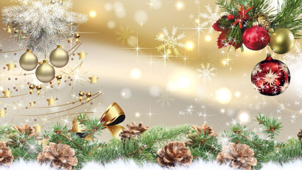 Wallpaper Desktop, Christmas, Bauble, Decoration, Cone, Pine, Snowflake