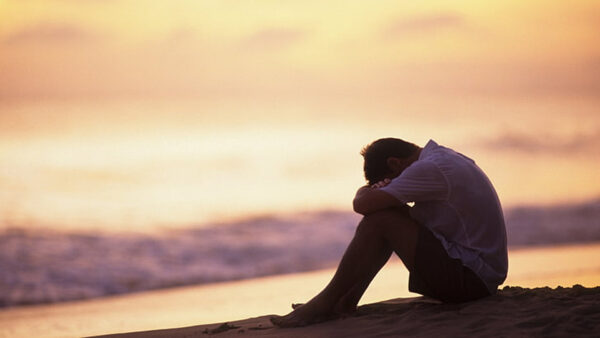 Wallpaper Sitting, Alone, Sad, Beach, Blur, Depression, Background, Sand, Man, Sky