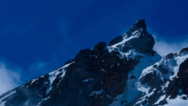 Wallpaper Mobile, Mountains, Desktop, Blue, During, Rock, Under, Nighttime, Covered, Snow, Sky, Nature