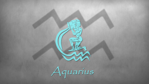 Wallpaper Logo, Aquarius, Blue