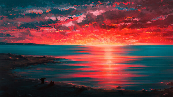 Wallpaper Paint, Sunset, Digital