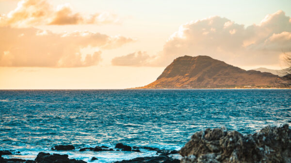 Wallpaper Daytime, During, Desktop, Front, Ocean, Brown, Nature, Mountain, Blue, Mobile, Landscape