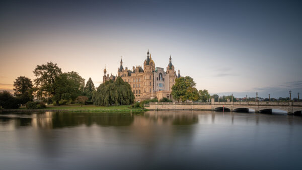 Wallpaper Mobile, Desktop, Bridge, Travel, Palace, Schwerin, Castle, Germany, Lake
